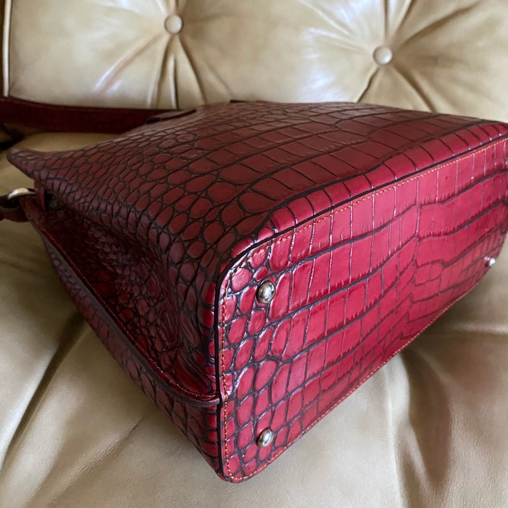 RARE Dooney & Bourke NWOT Alto Cinched Croco Leather Belt Bag & Wallet Set - Picture 7 of 16